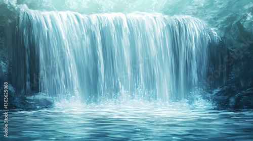 Optical illusion horizontal background. abstract curves, geometric effect. Illusion - Waterfall. Illustration