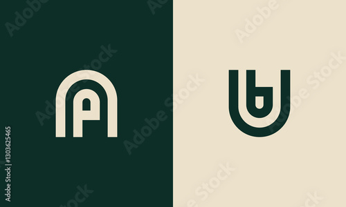 np or ub monogram logo design
