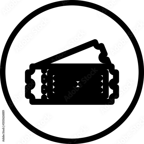 Ticket single vector icon illustration