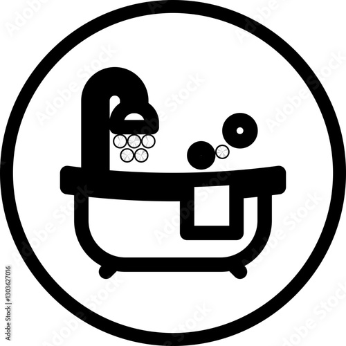 Bath Tub single vector icon illustration