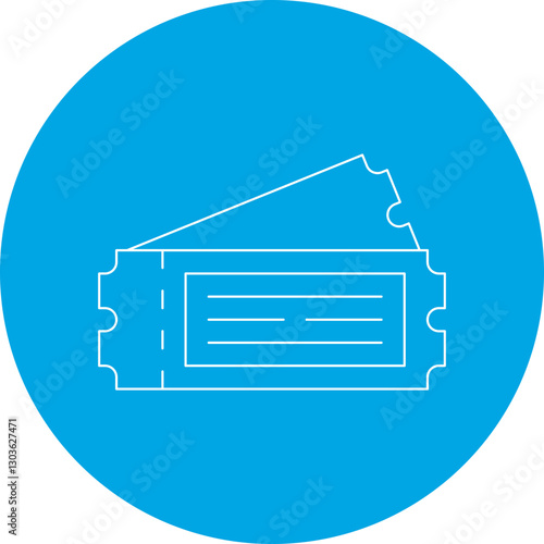 Ticket single vector icon illustration