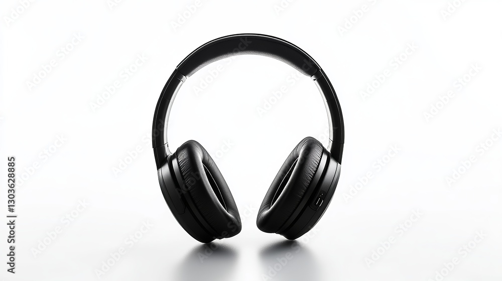 Wireless Black Headphones with Shadow Reflection
Wireless Black Headphones with Shadow Reflection