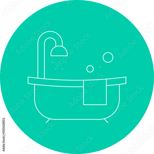 Bath Tub single vector icon illustration