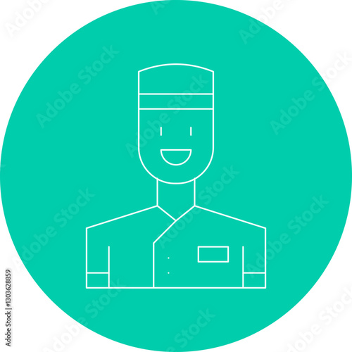 Bellboy single vector icon illustration