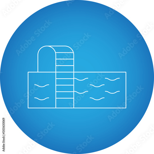 Swimming Pool single vector icon illustration