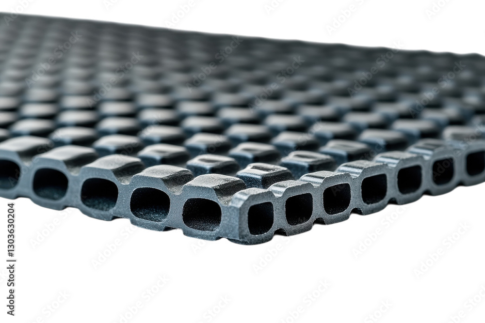 Innovative black mat with a unique hexagonal pattern designed for enhanced grip and comfort isolated on transparent background Innovative black mat with a unique hexagonal pattern designed for enhanced grip and comfort isolated on transparent background