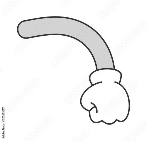 Fist comic hand pointing downward