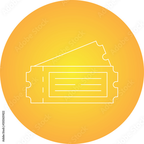 Ticket single vector icon illustration