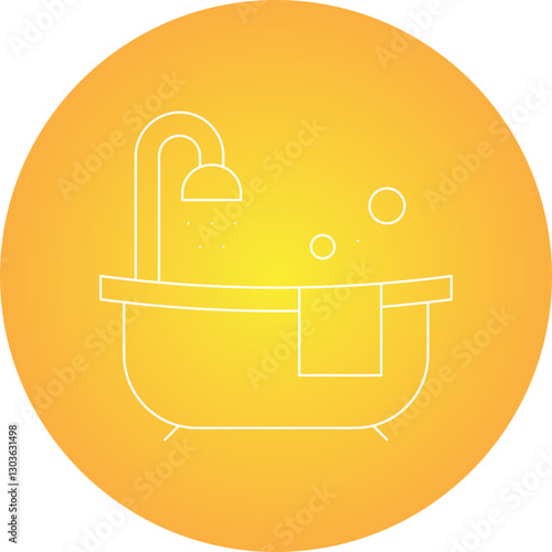 Bath Tub single vector icon illustration