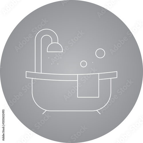 Bath Tub single vector icon illustration