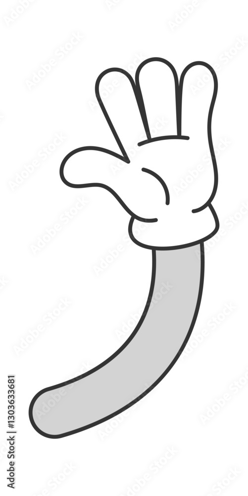 Obraz premium Comic hand waving goodbye gesture