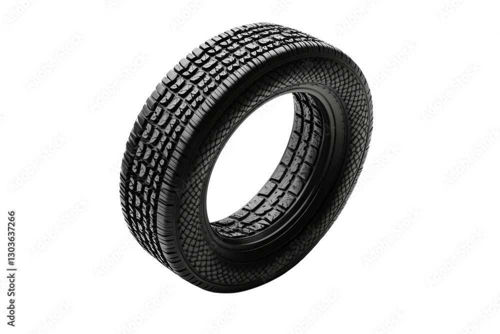 A detailed close-up of a black tire showcasing intricate tread patterns in a studio setting isolated on transparent background A detailed close-up of a black tire showcasing intricate tread patterns in a studio setting isolated on transparent background