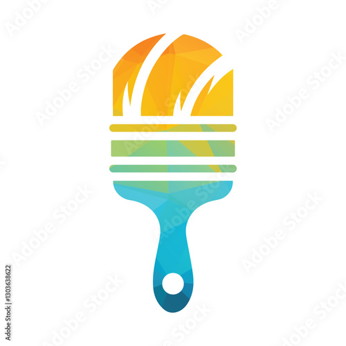 Simple Colors Paint Brush logo Vector Illustration