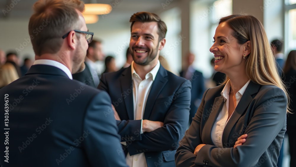 business professionals engage relaxed conversation conference business professionals engage relaxed conversation conference