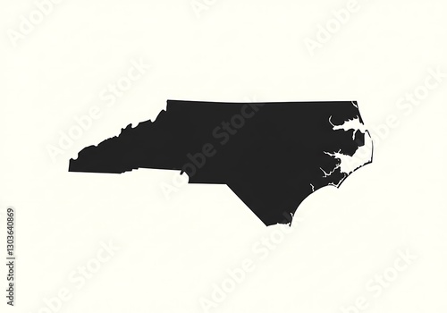 North Carolina Silhouette: A Stark, Minimalist State Map
