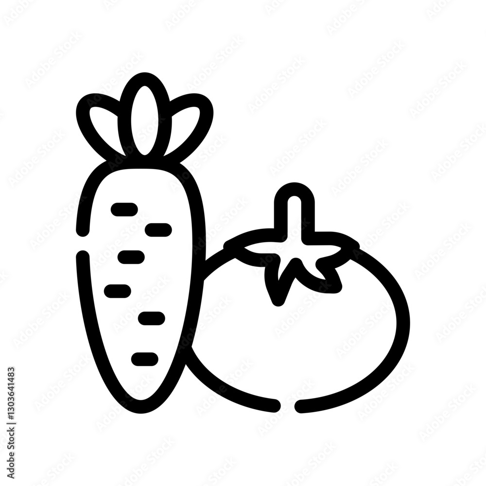 steamed vegetables line icon steamed vegetables line icon