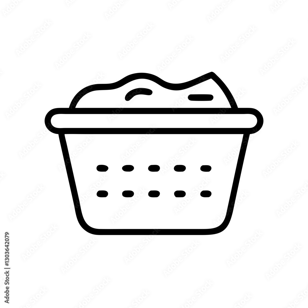 Laundry Basket with Clothes Line Icon for Cleaning, Housekeeping, and Home Organization Applications Laundry Basket with Clothes Line Icon for Cleaning, Housekeeping, and Home Organization Applications