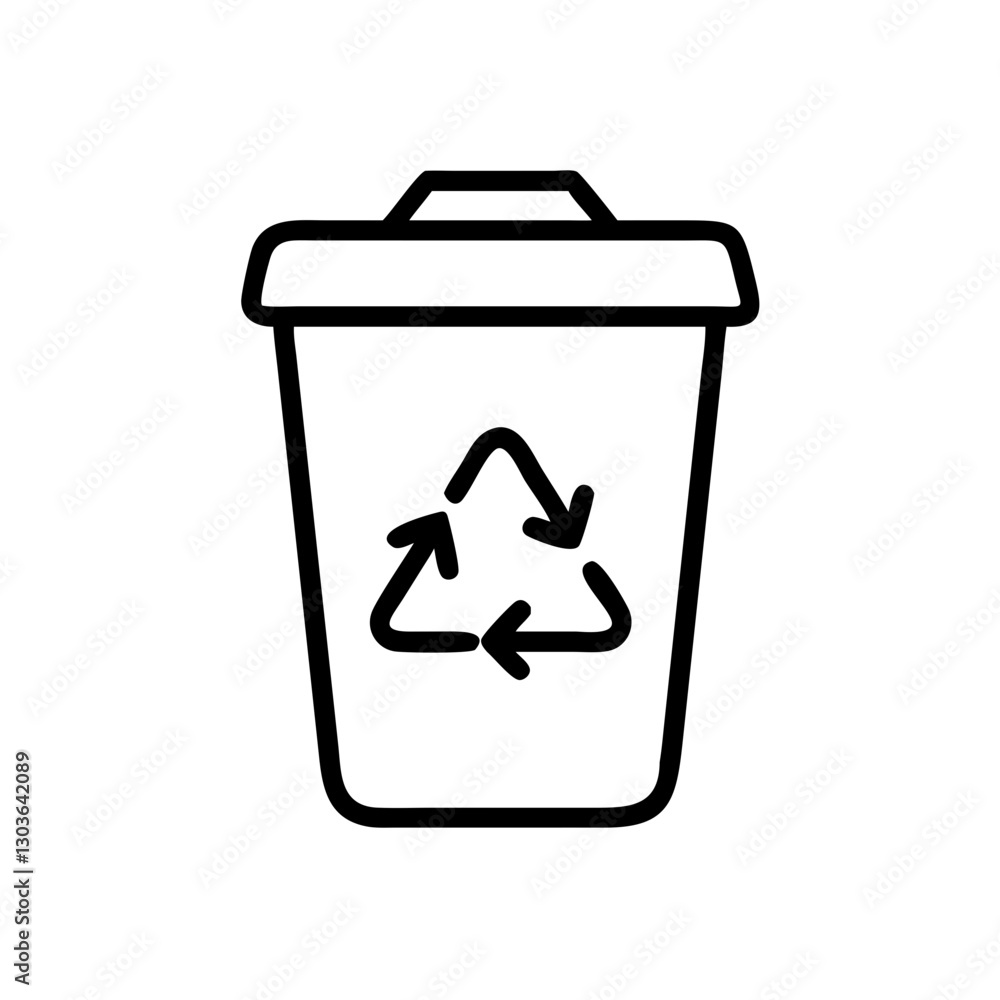 Recycling Bin Line Icon for Eco-Friendly Waste Management Recycling Bin Line Icon for Eco-Friendly Waste Management