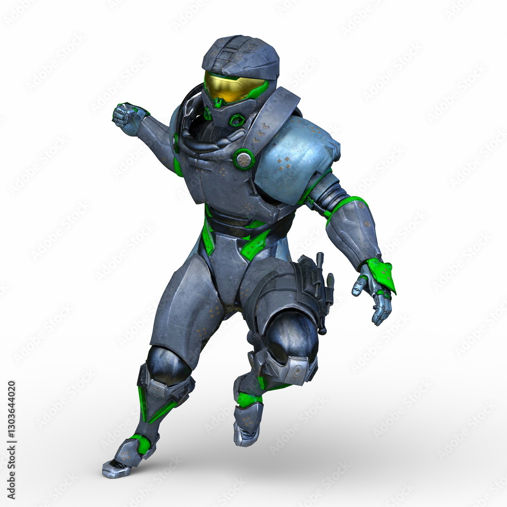 Naklejka premium サイバーマン 3DCGレンダリング