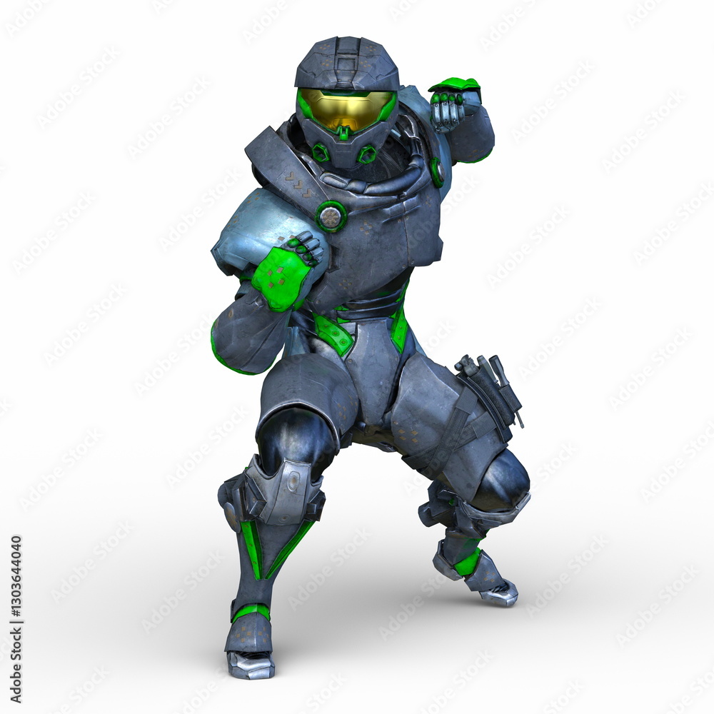 Naklejka premium サイバーマン 3DCGレンダリング