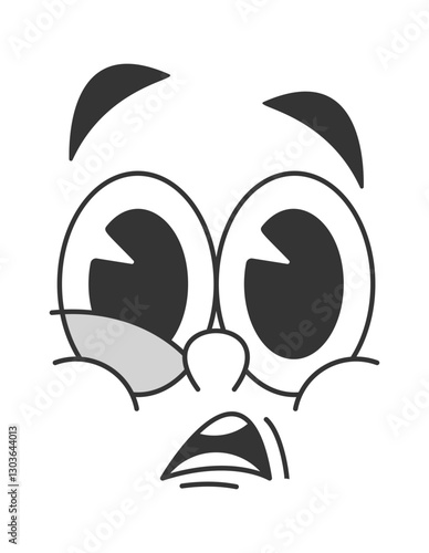 Scared fear doodle face caricature