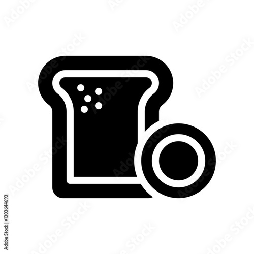 whole wheat bread glyph icon