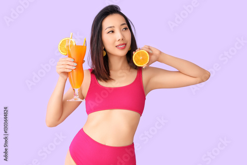 Beautiful Asian woman in sw...