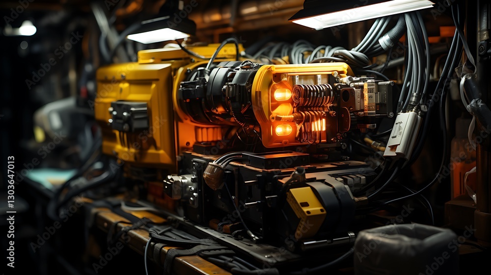 Fototapeta premium Intricate Machinery: A Glimpse into Industrial Mechanics