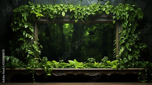 Enchanted Forest Mirror: A Lush Green Oasis