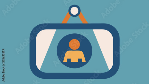 Staff Certification A badge or certificate representing a drivers training in assisting passengers with disabilities hanging from the rearview mirror.