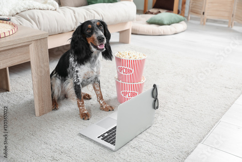 Cute cocker spaniel dog wit...