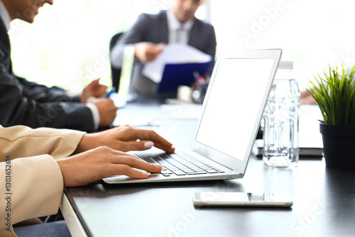 Businesswoman working with ...