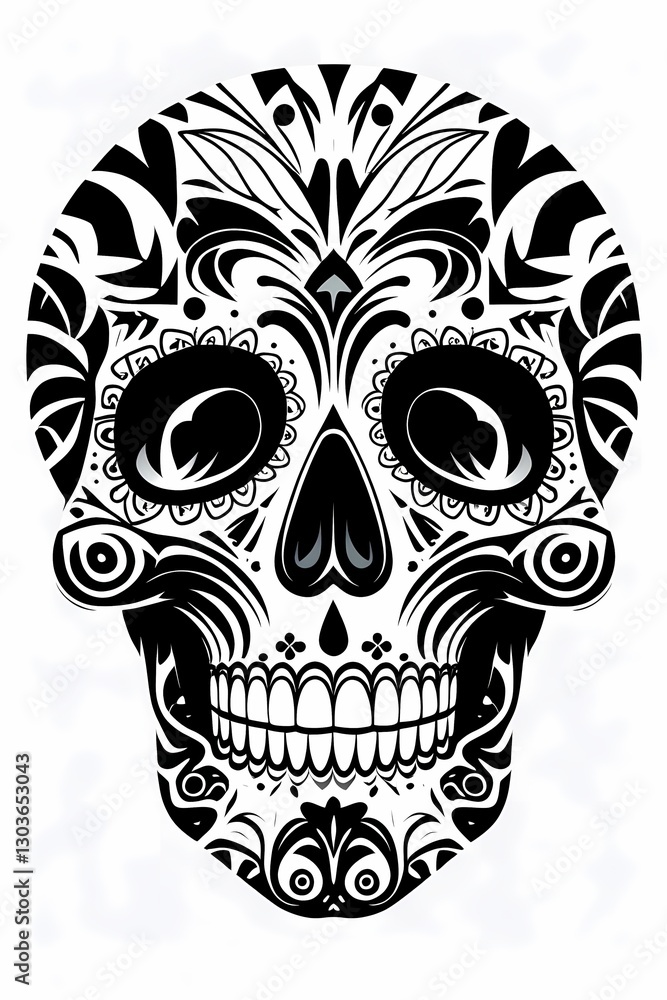 Fototapeta premium skull on black background