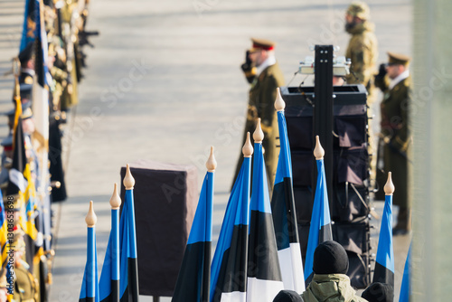 Εκτύπωση καμβά row of flags