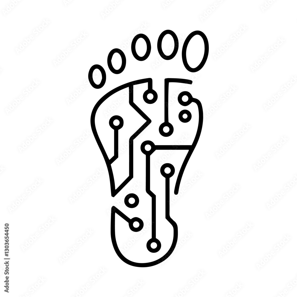 footprint interconnected printed circuit lines board, vector technology logo, monochromatic black outline transmission line footprint interconnected printed circuit lines board, vector technology logo, monochromatic black outline transmission line