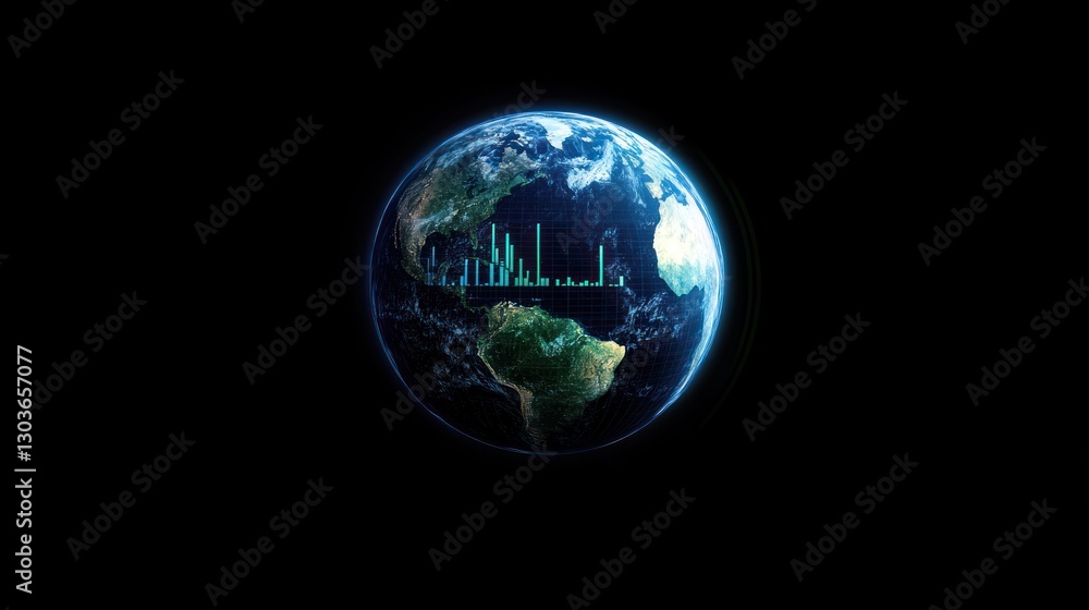Earth graphic with data visualization Earth graphic with data visualization