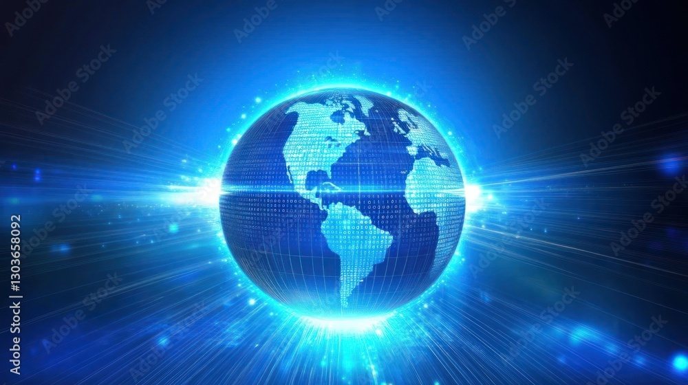 Digital Earth, Orbiting, Abstract Background, Space Exploration, Stock Photo Digital Earth, Orbiting, Abstract Background, Space Exploration, Stock Photo