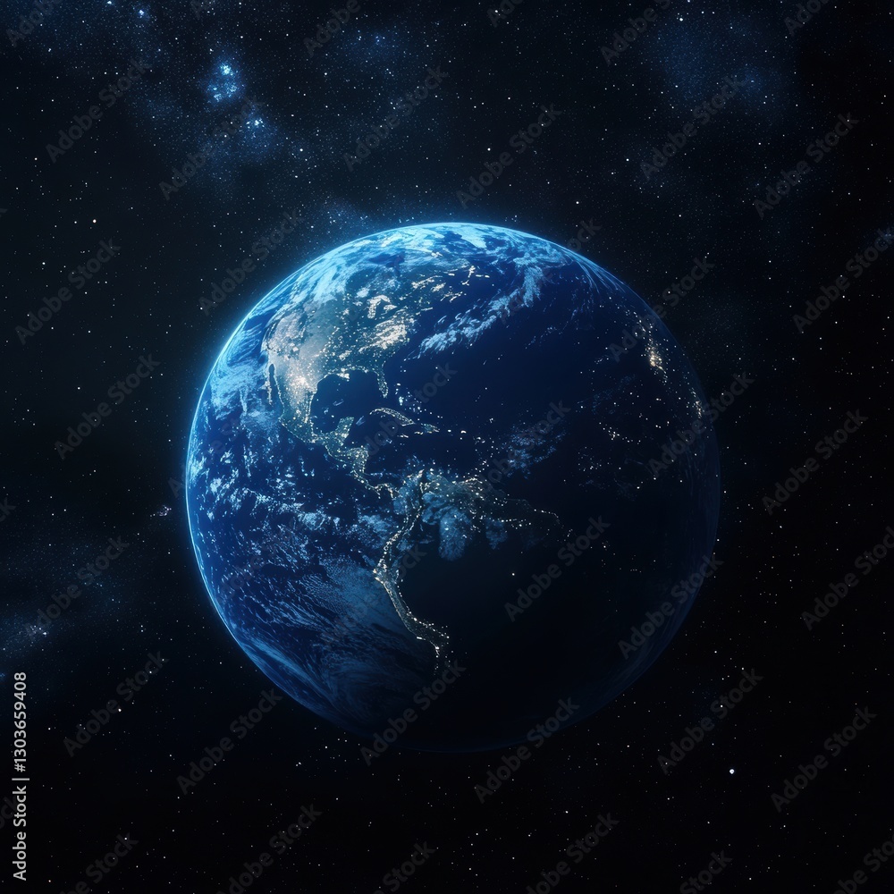 Earth viewed from space showcasing vibrant lights and natural beauty from above Earth viewed from space showcasing vibrant lights and natural beauty from above