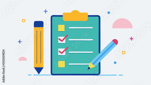 Task Completion Checklist An illustrated checklist with cartoonstyle images next to each item such as a pencil for homework and a toothbrush for morning routines featuring