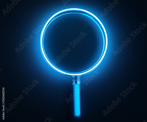 Wallpaper Mural Glowing neon sign of a magnifying glass Torontodigital.ca