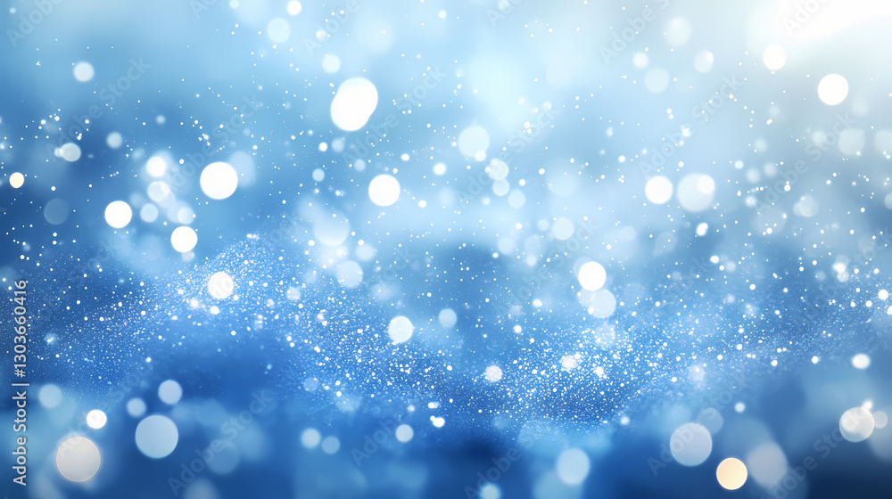 Soft swirling white particles on blurred blue background, minimalist, tranquil. Tranquil - Mountain. Illustration Soft swirling white particles on blurred blue background, minimalist, tranquil. Tranquil - Mountain. Illustration