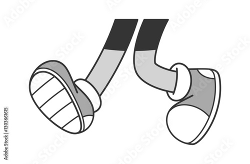 Rushing hurry legs retro doodle