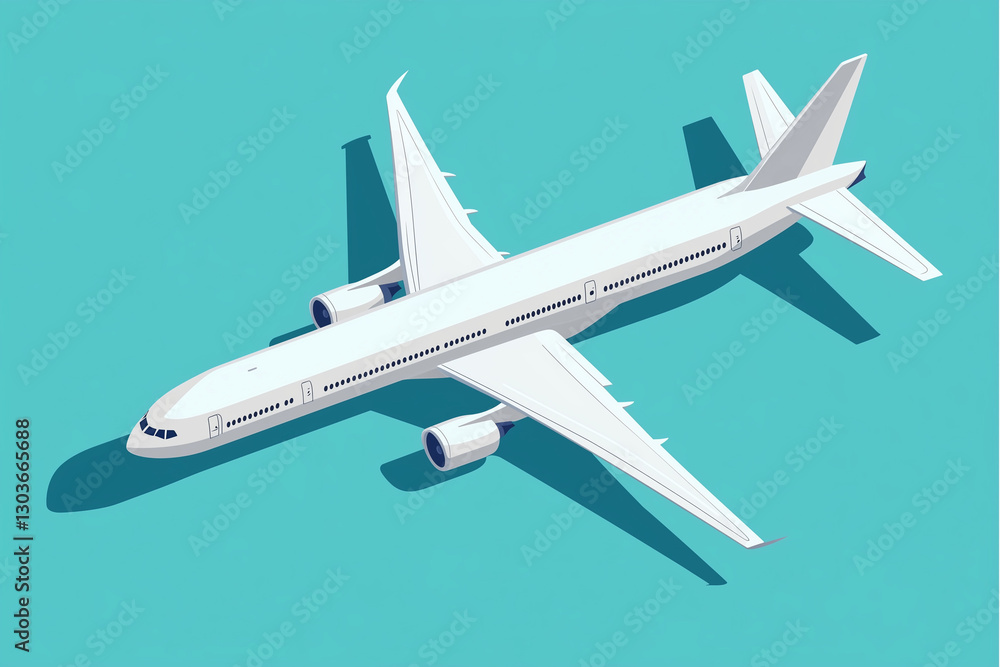 Isometric airplane illustration isolated on a solid background Isometric airplane illustration isolated on a solid background