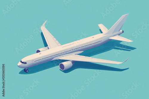 Wallpaper Mural Isometric airplane illustration isolated on a solid background Torontodigital.ca