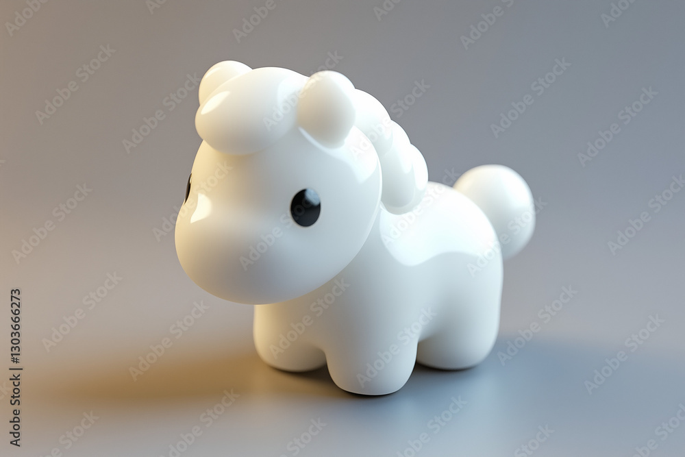 Small 3D horse isolated on a solid background Small 3D horse isolated on a solid background