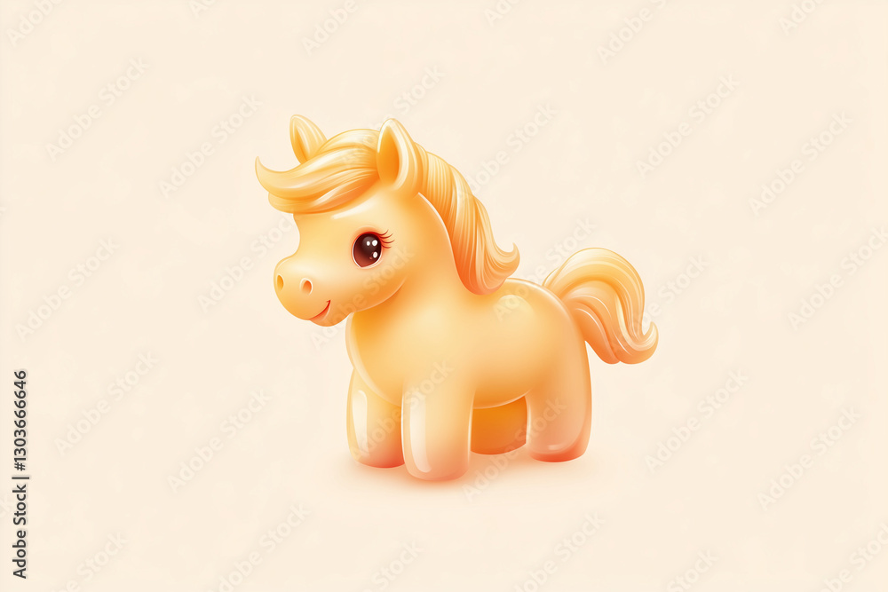 Small 3D horse isolated on a solid background Small 3D horse isolated on a solid background