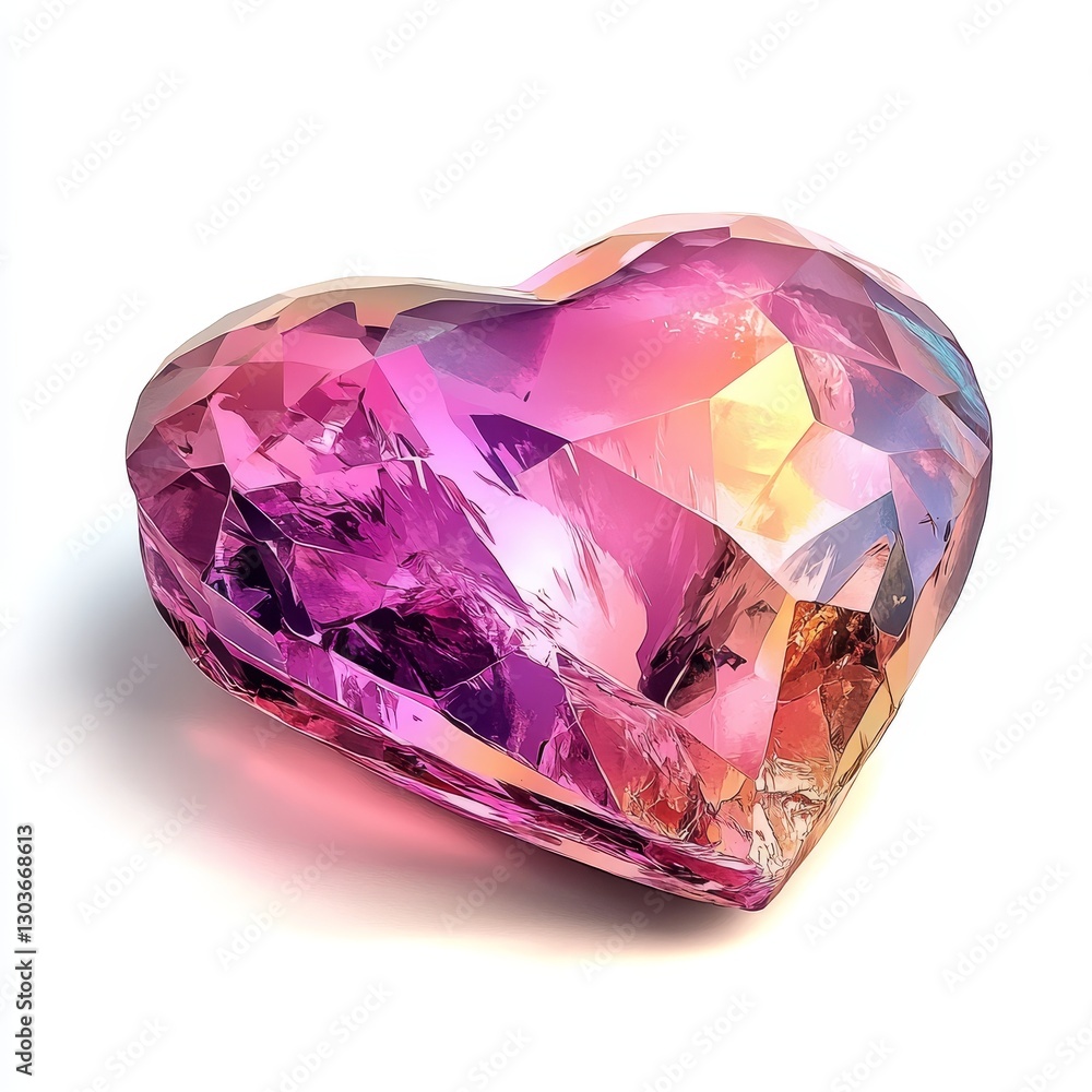 A watercolor Crystal Heart clipart is included in an illustrative clipart collection illustration A watercolor Crystal Heart clipart is included in an illustrative clipart collection illustration