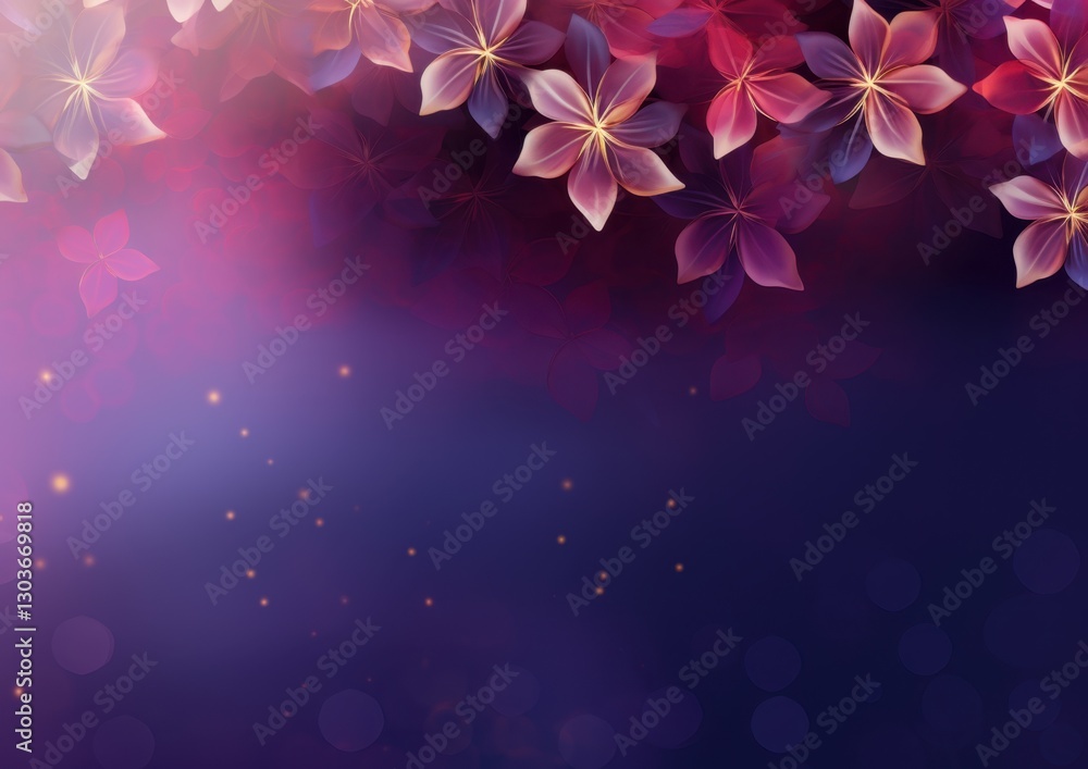 Fototapeta premium Dark Purple Floral Header Background