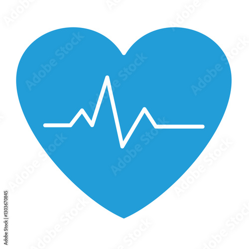 Heart with ECG Line