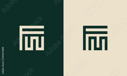 FW or FM monogram logo design